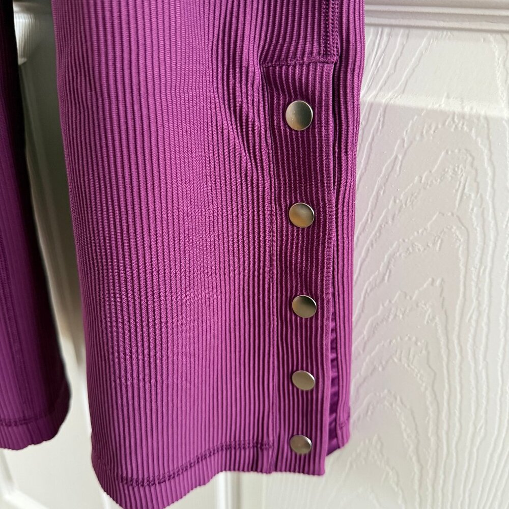 Athleta Elation Rib Snap Pant | XS Petite | Pinot Plum